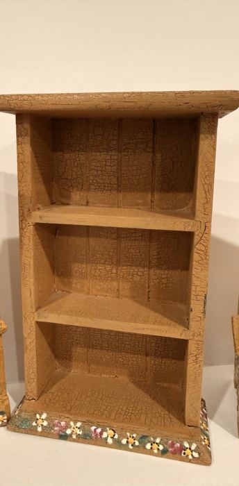 3pc Artisan OOAK (One of a Kind) Folk Art Wooden Dollhouse Collection