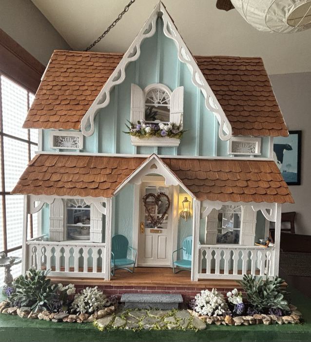 Custom Handmade Cottage Style 1/12 Scale Dollhouse