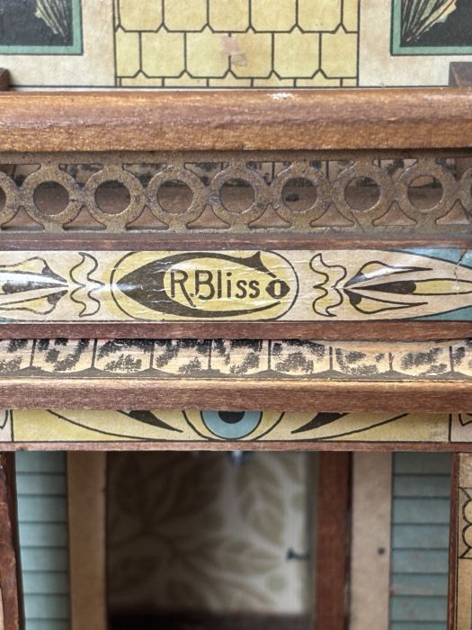 Antique R. Bliss Lithographed Dollhouse Furnished Early 20th Century