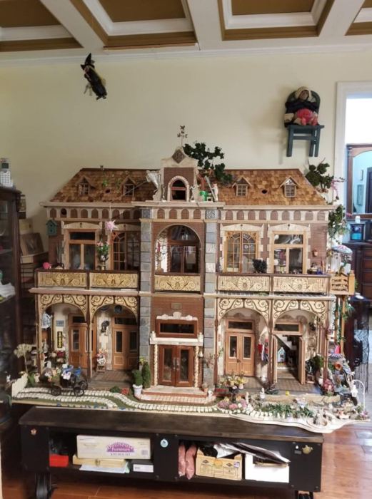 Antique Victorian Dollhouse - Custom Handcrafted - Fully Furnished
