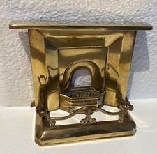 Antique English Miniature Victorian brass doll house Fireplace set