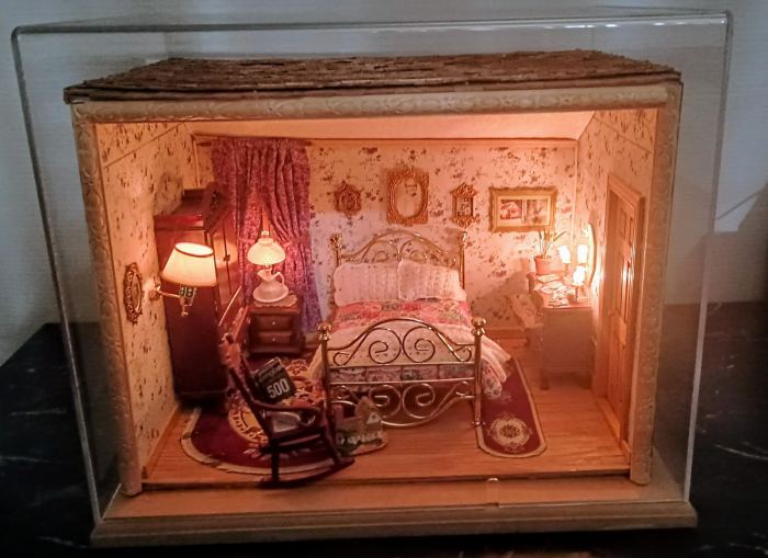 One Antique Wooden Dollhouse "Villa" | Early 20th Century | Furnished & Lighted 