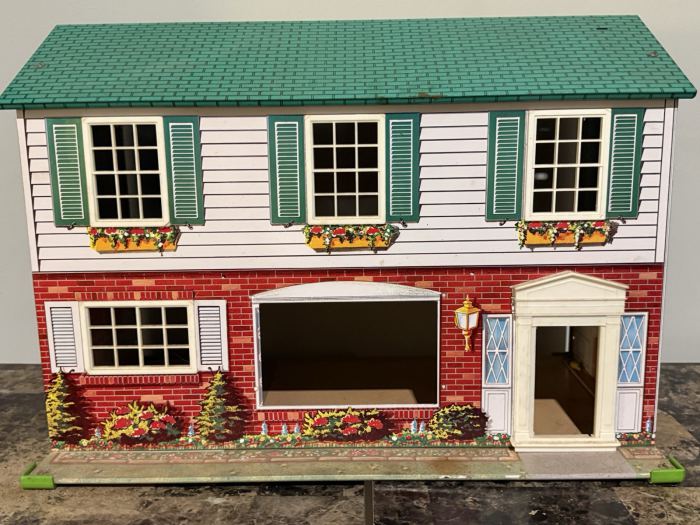 Vintage  Dollhouse  Two-Story Cottage  +Furniture 