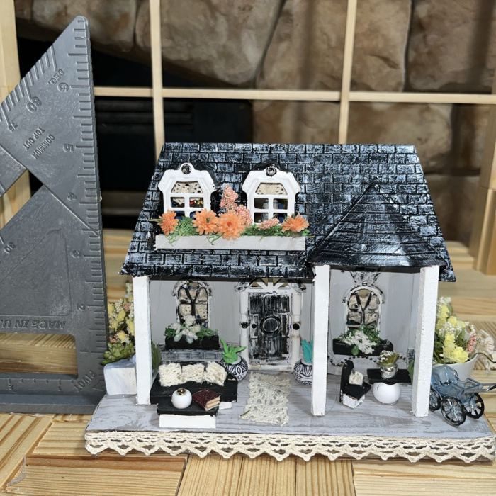 Dollhouse Fully Furnished And Decorated OOAK handcrafted