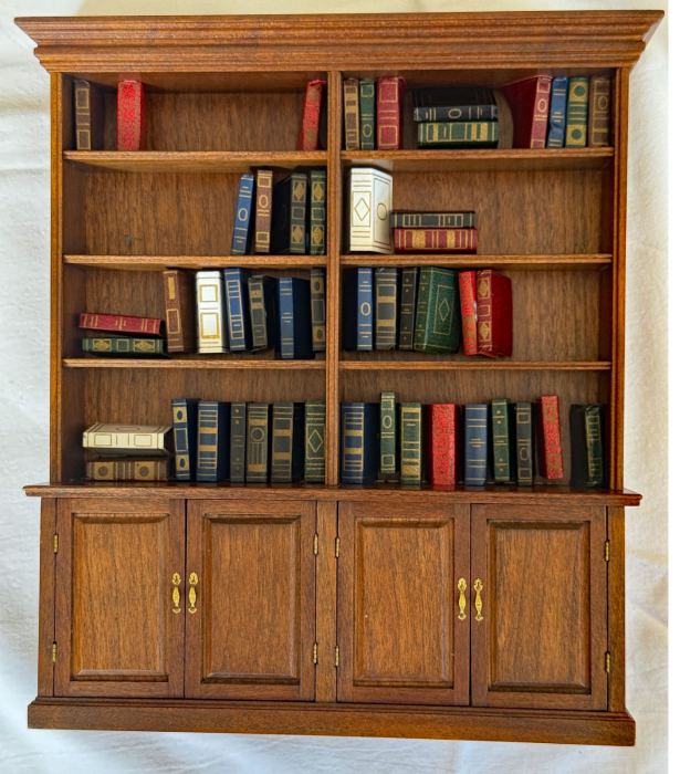 IGMA Artisan Roger Gutheil 1991 Mini Dollhouse Bookcase Library 12:1  ZZ808