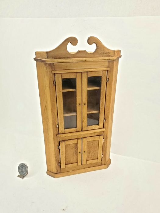 RARE Vintage IGMA Artisan Corner Cabinet 1:12 Dollhouse Miniature Signed Gans 86