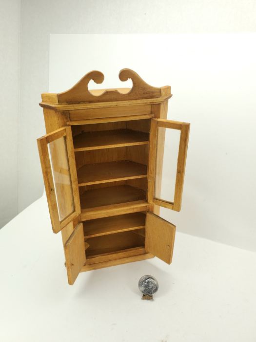 RARE Vintage IGMA Artisan Corner Cabinet 1:12 Dollhouse Miniature Signed Gans 86