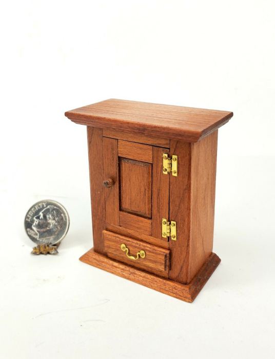 Vintage IGMA Artisan Table/Wall Cabinet w Drawer 1:12 Dollhouse Miniature Signed