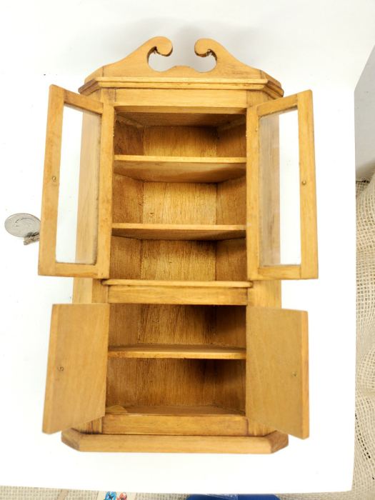 RARE Vintage IGMA Artisan Corner Cabinet 1:12 Dollhouse Miniature Signed Gans 86