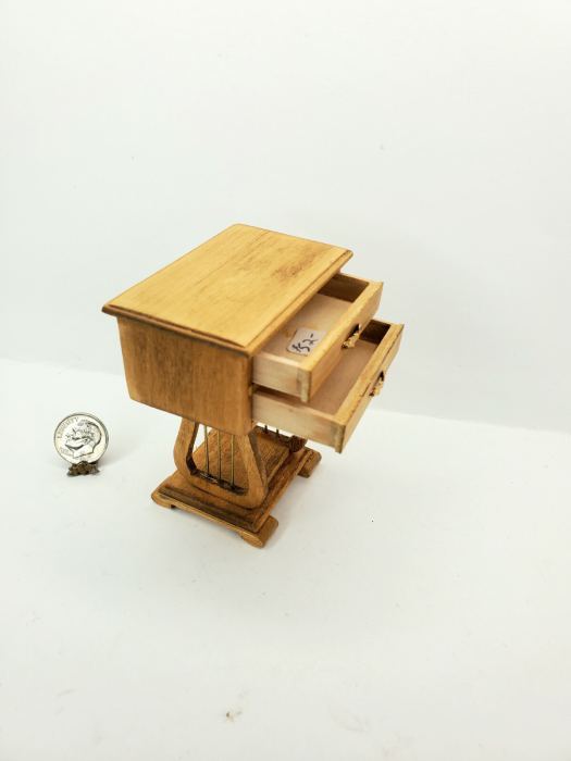 RARE Vintage IGMA Artisan Harp Table 1:12 Dollhouse Miniature Signed Jim Gans 88