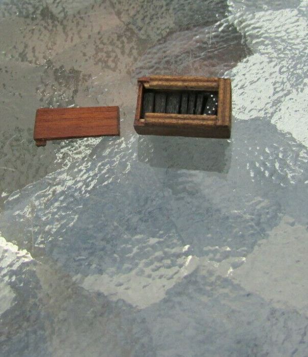 Artisan Miniature Domino Set Signed Susan Kruger Vintage Dollhouse Rare