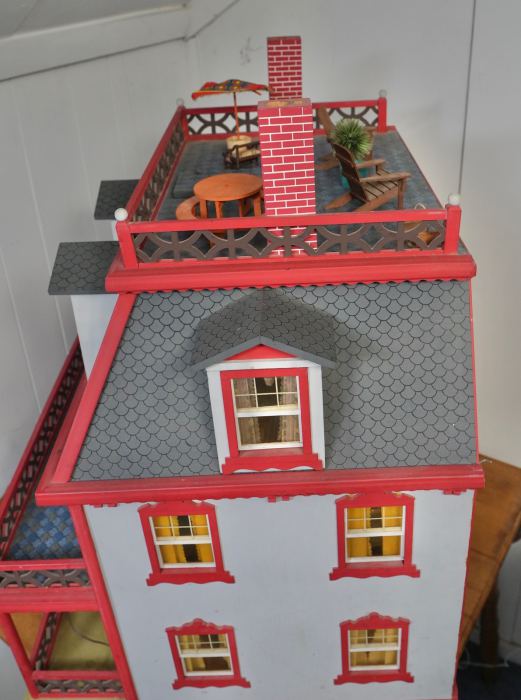 Handmade Victorian Dollhouse by GNA c.1970s – Furnished - 34” x 32” x 24”