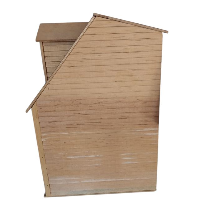 Wood Handmade New England Assembled Unfurnished 2-Story Dollhouse Natural Color