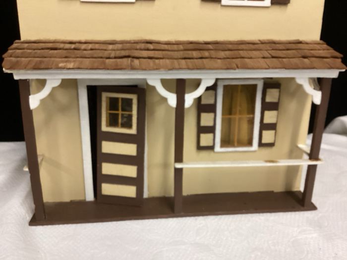 Vintage Wooden Handmade 5 Room/3 Story Dollhouse 24” Ht X 15.5” X 10.5” W