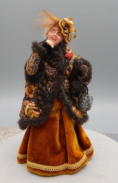 OOAK Delores Coles Sculpted Gossip Victorian Woman Doll Dollhouse Miniature 1:12