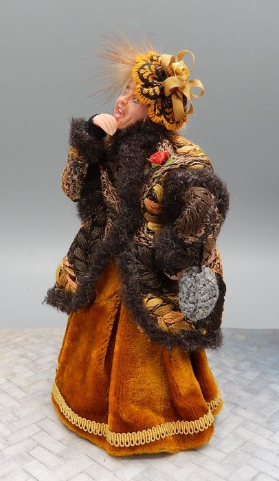 OOAK Delores Coles Sculpted Gossip Victorian Woman Doll Dollhouse Miniature 1:12