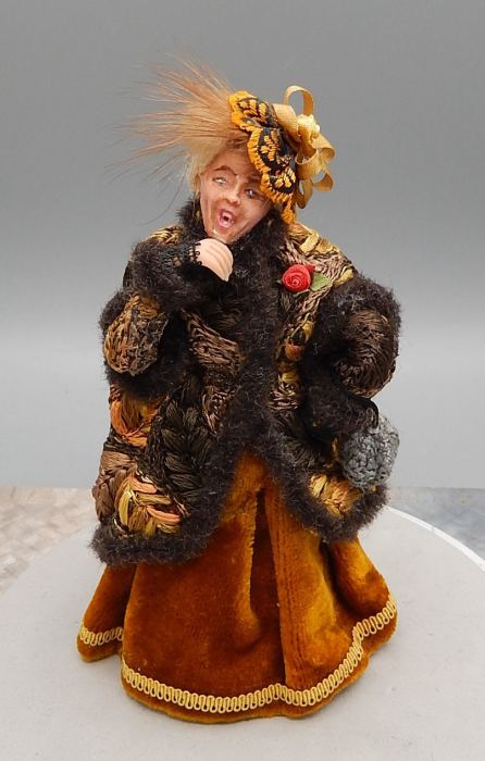 OOAK Delores Coles Sculpted Gossip Victorian Woman Doll Dollhouse Miniature 1:12