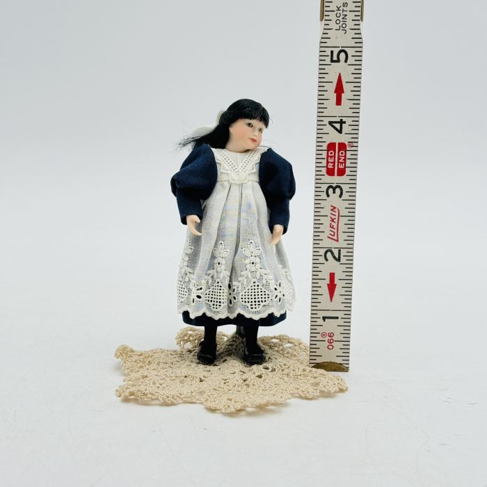 Artisan Miniature Dollhouse Sculpted Porcelain Country Doll Connie Sauve 4.25”