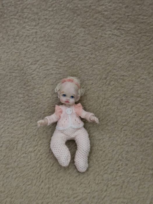 1:12 OOAK Dollhouse Miniature Baby Doll Artist Handmade Sculpt