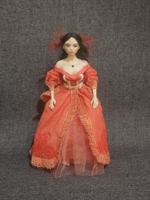 OOAK Miniature 1:12th scale Dollhouse Woman Lady Doll Artist Hand Sculpted