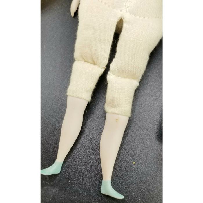 Vintage Artisan Dollhouse Miniature Porcelain Cloth Body Lady Doll   6"Tall