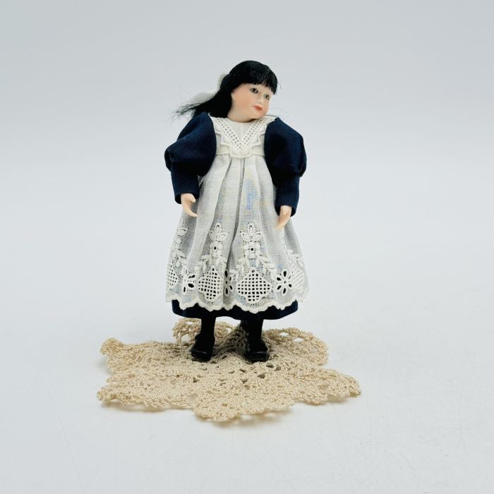 Artisan Miniature Dollhouse Sculpted Porcelain Country Doll Connie Sauve 4.25”