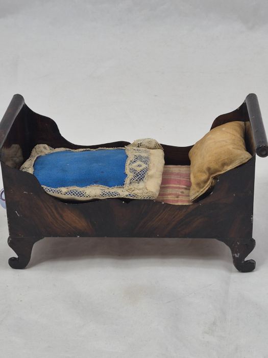 Antique 7"L Day Bed Metal Dollhouse Furniture Rock & Graner Germany c19th 1:12