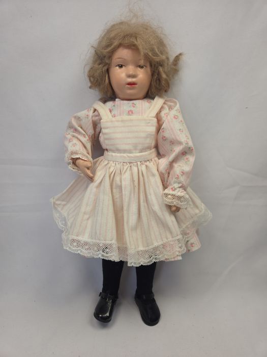 Antique 14" 312 Schoenhut Spring Jointed Doll Mohair Wig Pat 1911 USA