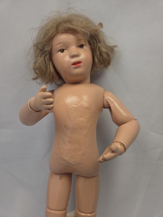Antique 14" 312 Schoenhut Spring Jointed Doll Mohair Wig Pat 1911 USA