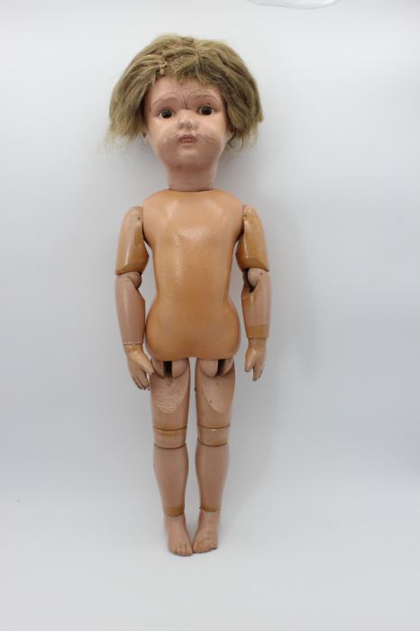 Schoenhut spring jointed articulated posable antique doll 17" stamped mark