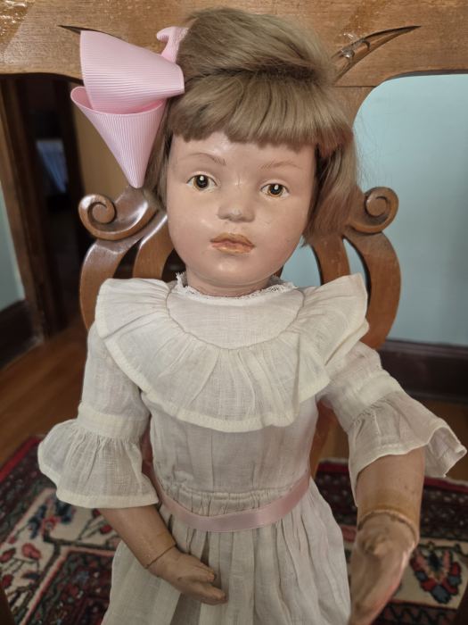 Stunning original finish   Schoenhut  doll  308  19 tall. Deeply carved eyes