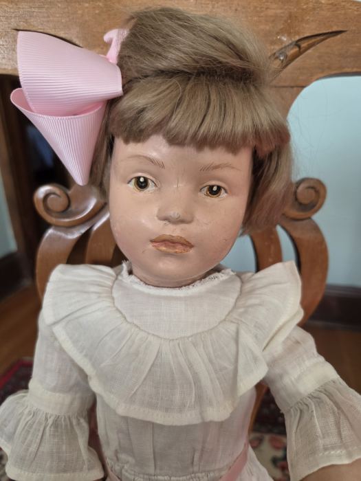 Stunning original finish   Schoenhut  doll  308  19 tall. Deeply carved eyes