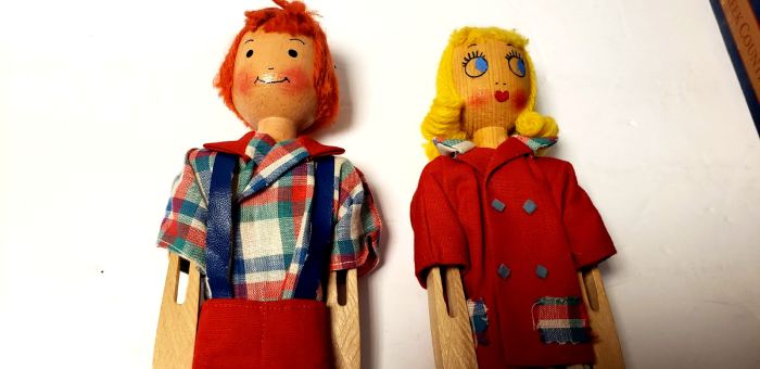 Schoenhut The Pinn Family Dolls HARRY & CLO patented  Wood Craft Studios-NOS