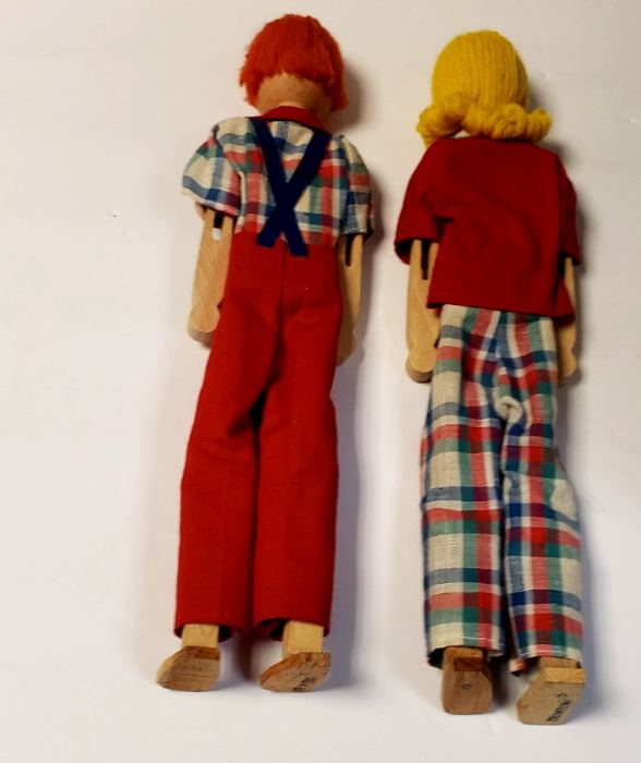 Schoenhut The Pinn Family Dolls HARRY & CLO patented  Wood Craft Studios-NOS