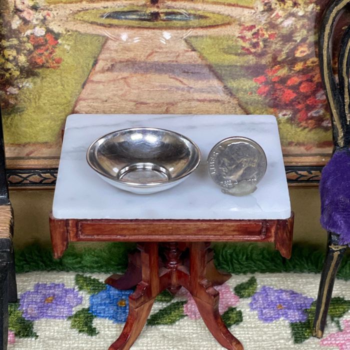 Antique Victorian Miniature STERLING SILVER BOWL Dollhouse Hallmarked Tea Set