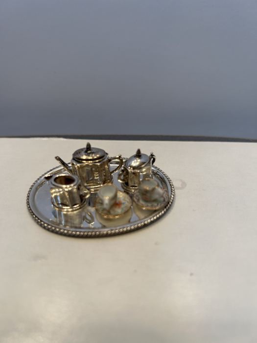 Vintage Sterling Silver Enrique Quintanar Tea Service Dollhouse Miniature 1:12