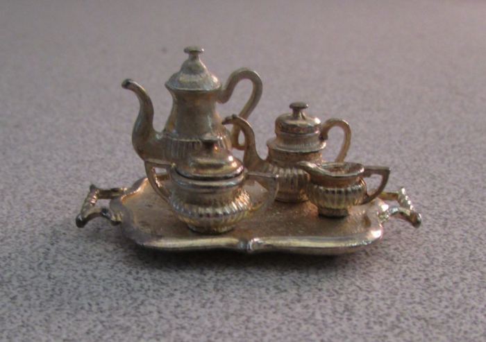 Minatures- Dollhouse -VTG Sterling Silver Tea Set - WAP Watson- ENGLAND - 1980's