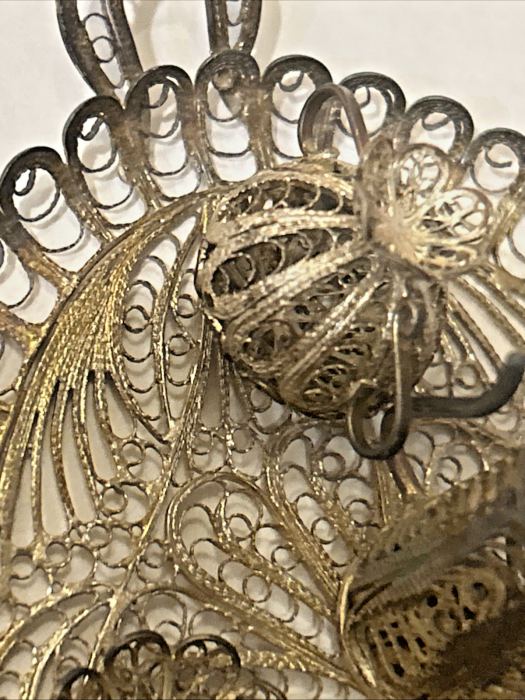 Filigree  Sterling Silver Doll House Miniature Tea Set consisting of 6 pieces